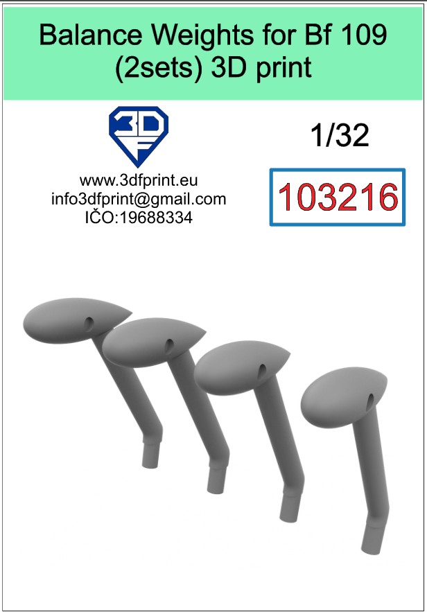 1:32 Balance weights for Bf 109
