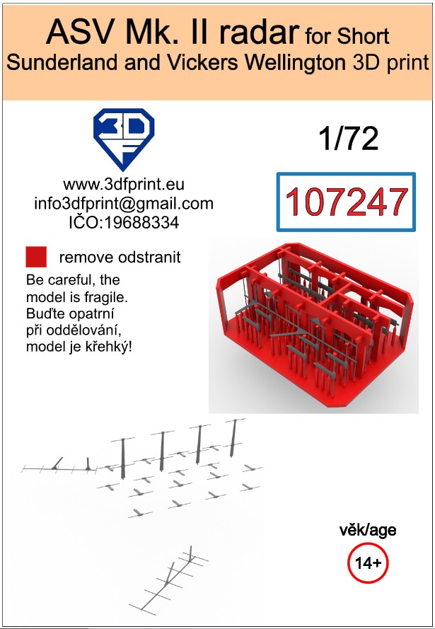 1:72 ASV Mk. II radar for Short Sunderland and Vickers Wellington