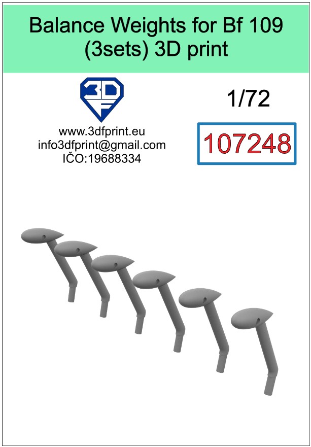 1:72 Balance weights for Bf 109