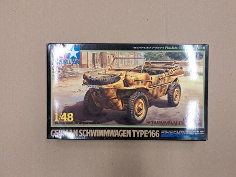Tamiya Modellbausatz 1:48 Deutscher Schwimmwagen Typ 166 - WWII Militärfahrzeug, Detailreich
