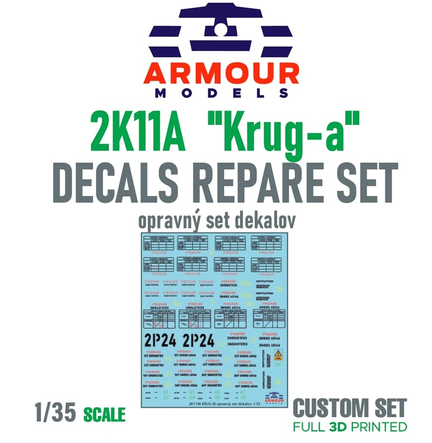 1:35 2K11A Krug-a opravný set dekalov