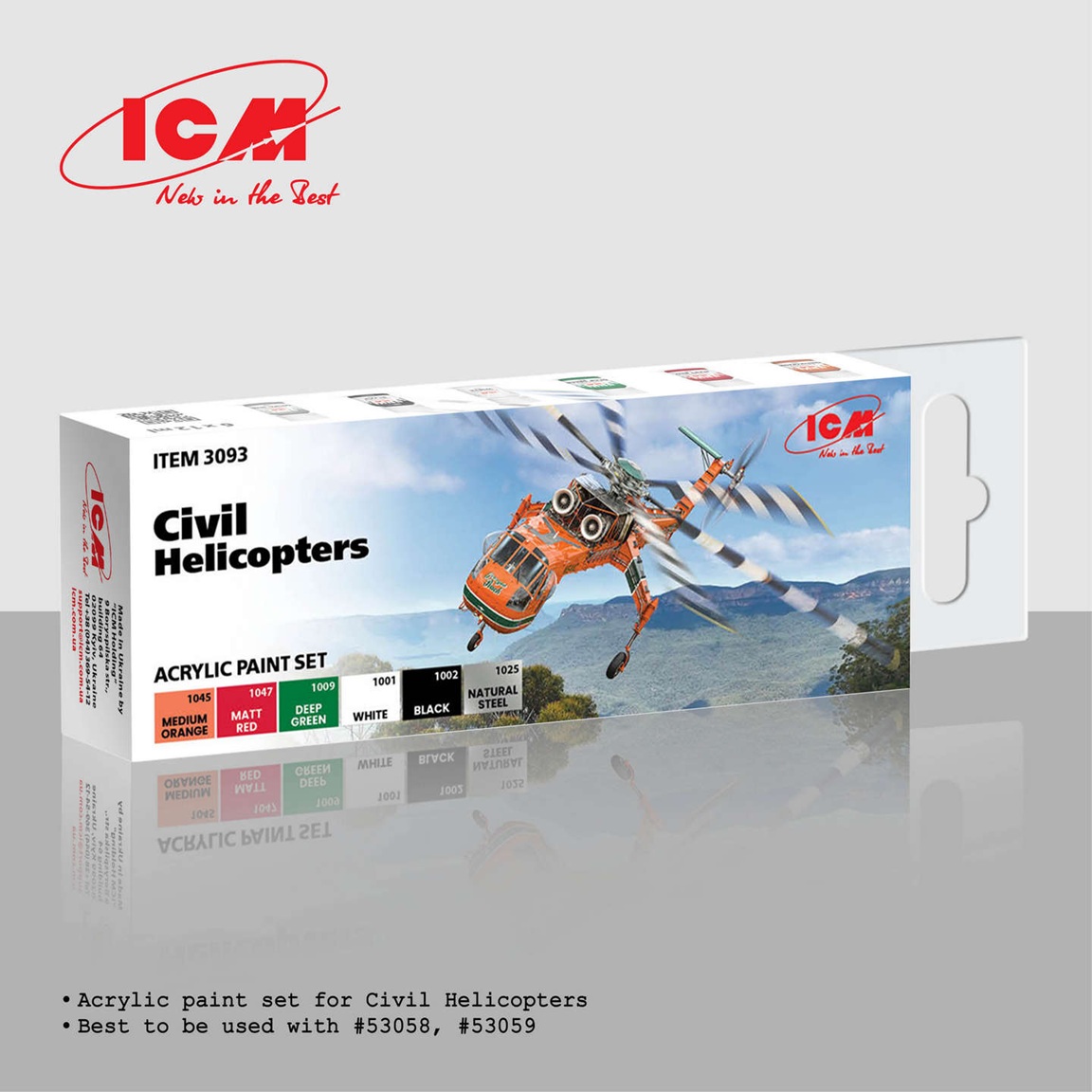 Acrylic paint set for Civil Helicopters