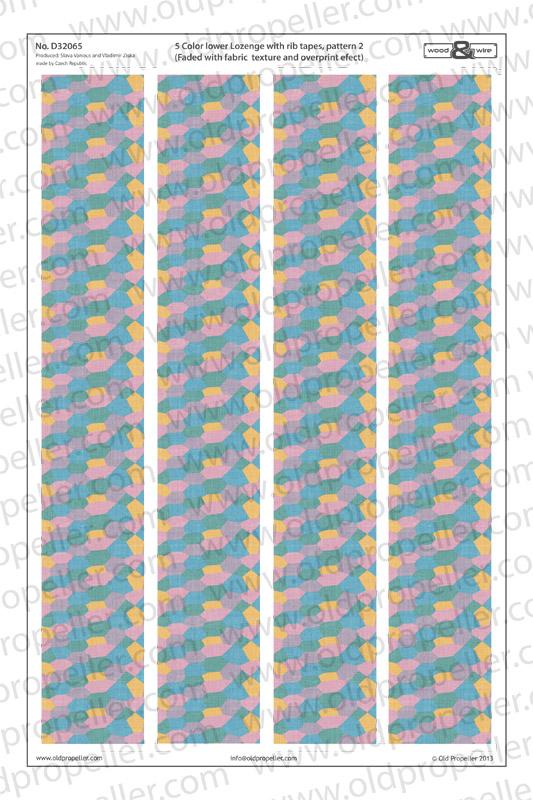 1:32 5 Color lower Lozenge with rib tapes, pattern 2 (Faded with fabric texture and overprint efect)