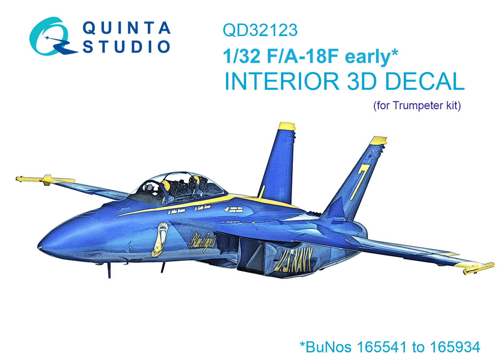 1:32 F/A-18F early 3D-Printed & coloured Interior on decal paper (Trumpeter)