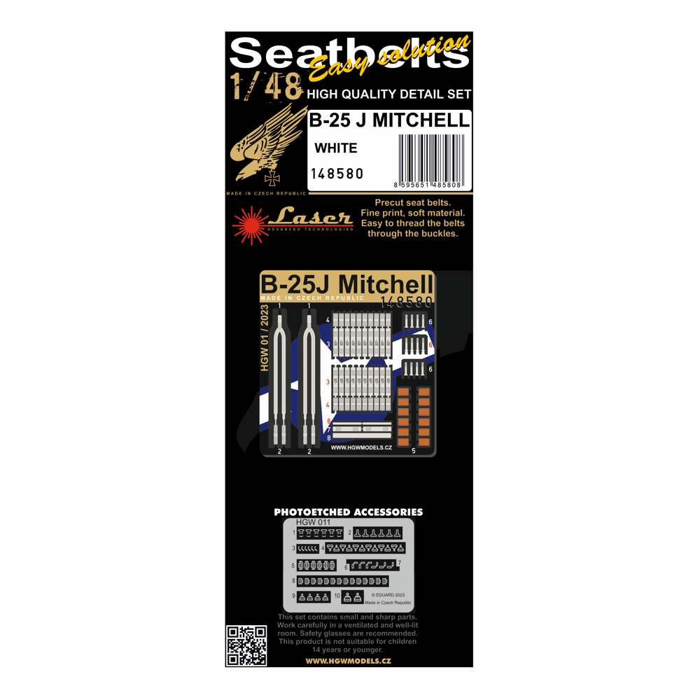 1:48 B-25J MITCHELL (WHITE) - SEATBELTS