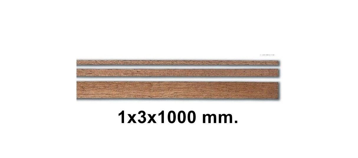 DARK BROWN SAPELLY-1X3X1000 MM-10 PCS