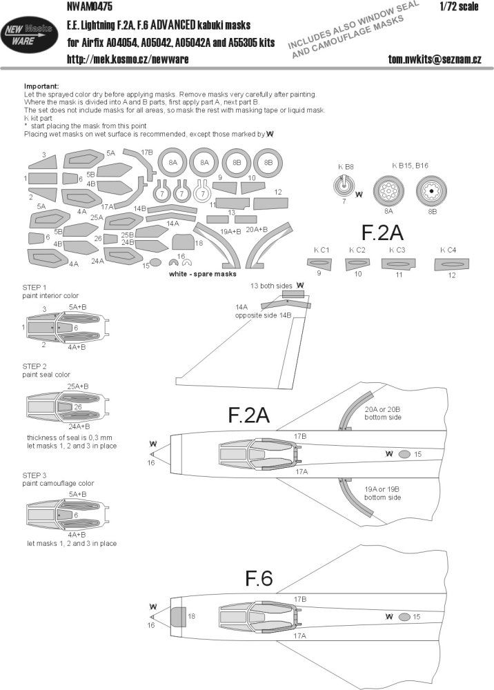 172 Mask E.E.Lightning F.2A/F.6 ADVANCED (AIRFIX)