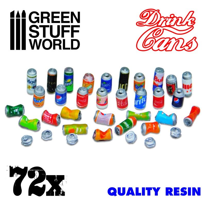 1:76, 1:48, 1:35 72x Resin Drink Cans
