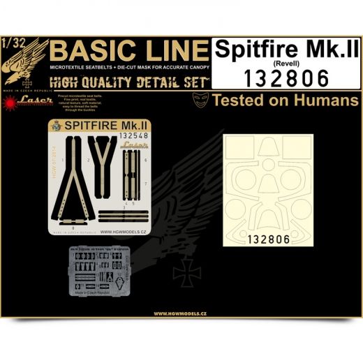 HGW Basic Line 1/32 seatbelt & mask Spitfire Mk.II for Revell - 132806 HGW Basic Line 1/32 seatbelt & mask Spitfire Mk.II for Revell - 132806