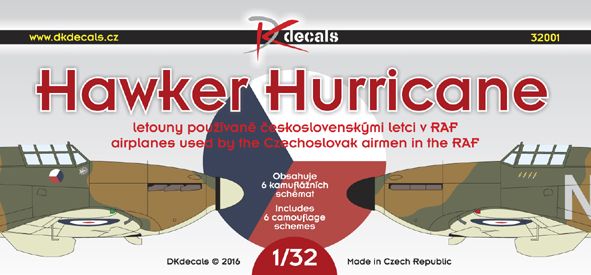 1:32 Hawker Hurricane airplanes used by the Czechoslovakia airmen in the RAF