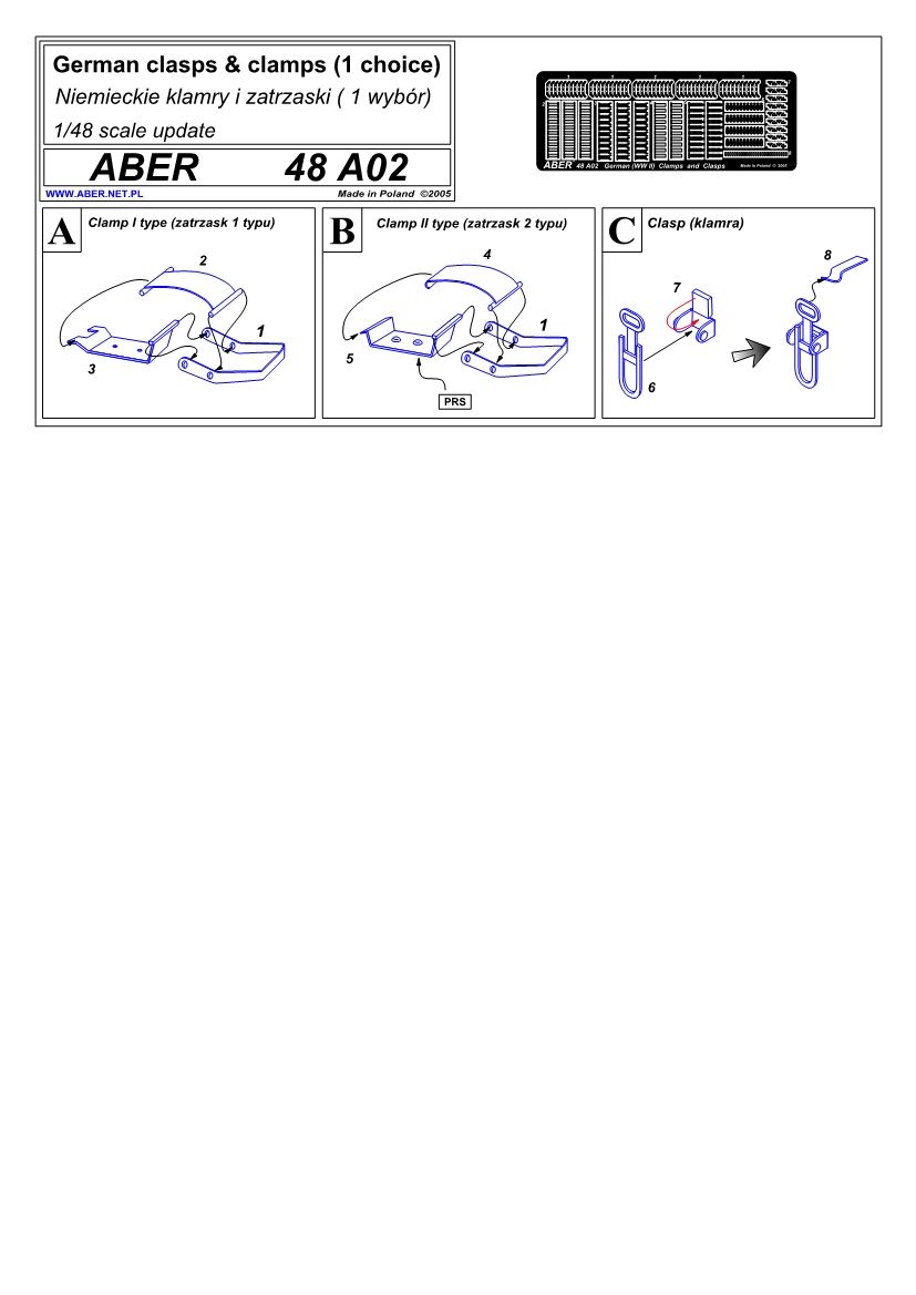 148 German clamps and clasps (1 choise)